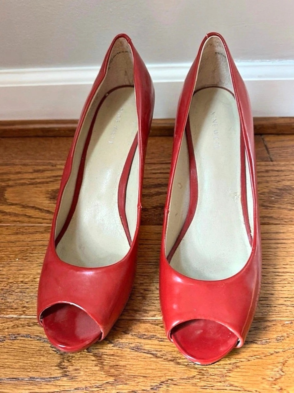 Ann Taylor Red Peep Toe Heels